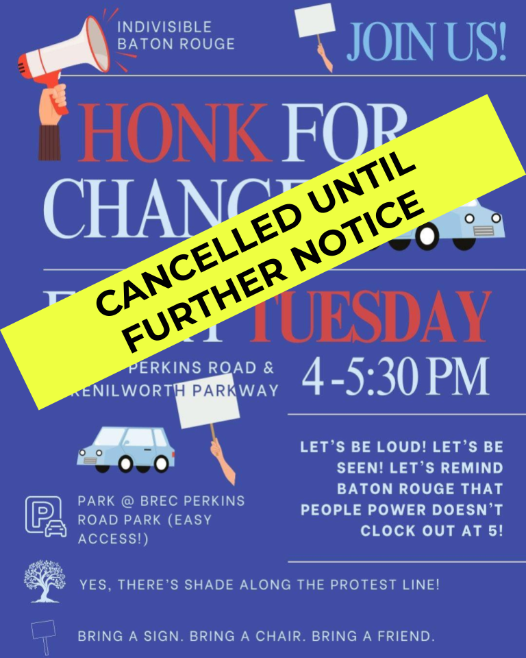 Honk for Change Cancelled Until Further Notice