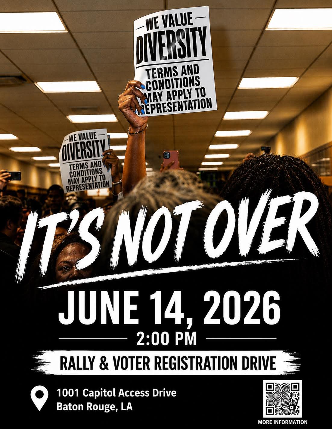 IT’S NOT OVER RALLY AND VOTER REGISTRATION DRIVE SET FOR SUNDAY